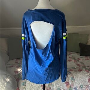 PINK Victoria's Secret Blue Open Back Oversized Top